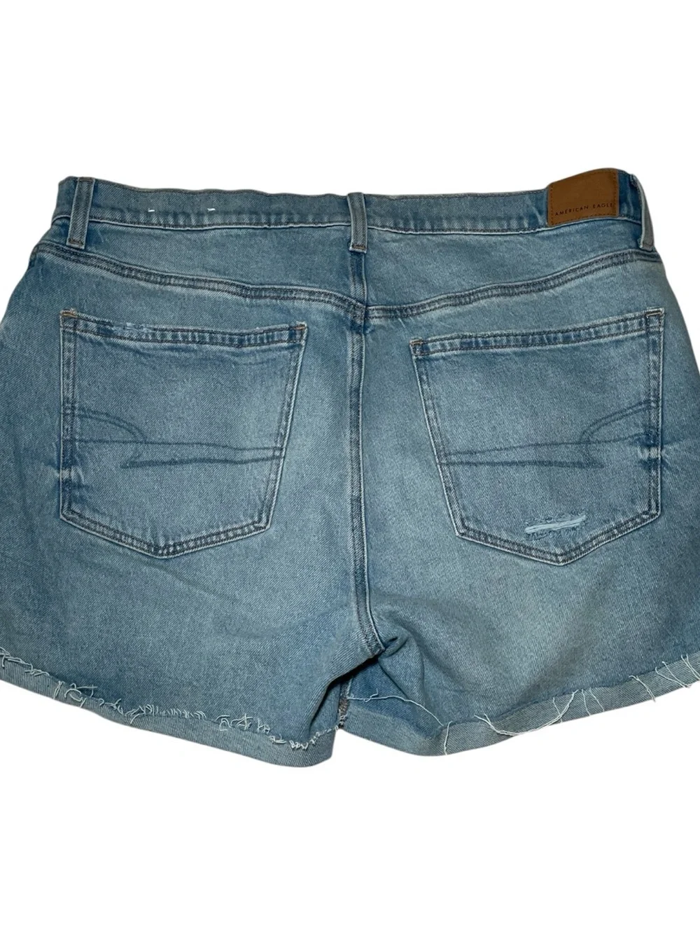 American Eagle AE Ex-Boyfriend Denim Shorts Distressed Light Wash Size 10